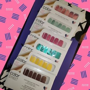 Bundle of 6 Color Street Nail Polish Strip Packs